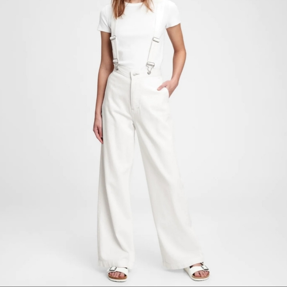 Gap Brand New Straight Leg White Overalls